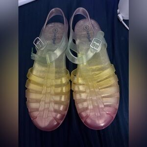 NWOT Big Kids size 5 Cat & Jack Rainbow Jelly Sandals